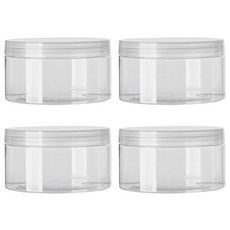 제로리빙 대용량 원형 소분 용기 크림 공병, 100ml, 4개, 투명