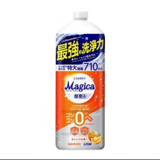 獅王 LION Charmy Magica 酵素洗碗精 最強洗淨力 濃縮配方 710ml 補充瓶 柑橘香, 1個, 酵素-710ml補充瓶 水果柑橘