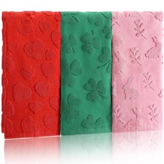 Gilprop 발렌타인 데이 하트 핸드 목욕 타월 3D 자카드 토끼풀 성 패트릭의 날 핸드 타월 부활절 35.6 x 73.7cm(14 x 29인치) 면 욕실 장식 타월 주방 건, 3, 멀티컬러