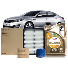 1세대 K5 2.0 LPG LPI 쎄타 11월7월 이전 토탈쿼츠 합성유+순정필터, 에어필터 오일필터 엔진오일 4리터