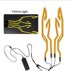 오토바이 헬멧 라이트 야간 주행 신호 모드 스트립 장식 키트, 1. 4 In 1 Yellow, 기본