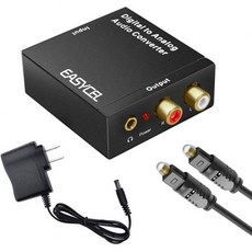 오디오 디지털-아날로그 컨버터 DAC 3.5mm 잭 광학 SPDIF Toslink 동축 아날로그 스테레오 L/R 컨버터 광케이블 및 전원 어댑, 오디오 디지털-아날로그 컨버터 DAC 3.5mm 잭,