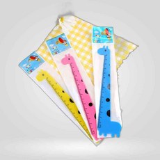 LETEO-(주)친우코렉트 귀여운 기린 자 15cm 1P 문구자 동물모양자 플라스틱자