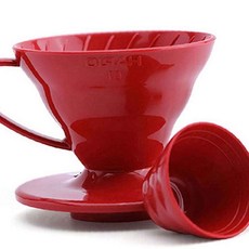 핸드드리퍼 하리오 레드 컬러 플라스틱 커피 드리퍼 드립퍼