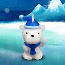 미니 겨울 북극곰 캔들 만들기 키트 점토 양초 백곰 흰곰 곰돌이 어린이 초등학생