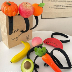 과일 채소 머리띠 야채 입체 헤어밴드 장기자랑 행사 추수감사절 단체 대량, 바나나