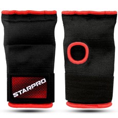 Starpro 패딩 처리된 복싱 핸드 랩 - 최대의 안전을 위한 안전한 벨크로 클로저 및 너클 패딩 - 복싱 피트니스 트레이닝에 이상적 - 다양한 색상 및 사이즈, 블랙/레드
