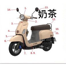 JBUBU 車殼 奶茶色 擋風板 手把上蓋 手把下蓋 前土除 車身蓋 側條 車殼 PGO 原廠, 左側蓋奶茶