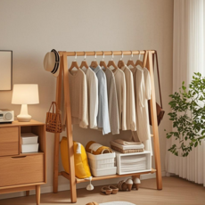 에코소라노 원목 이동식행거 튼튼한 옷걸이 행거 스탠드 옷걸이, 네추럴RF-YMJ2005