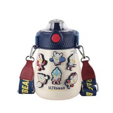 BEDDY BEAR 奧特曼 Ultraman 兒童水壺 寶寶學飲吸管杯 防漏便攜水壺, 奥特曼SD系列平成英雄, 1個, 850ml