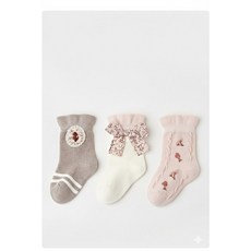 감동양말 프릴 리본 플라워 여아 3종세트