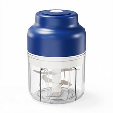 무선 전동 마늘다지기 320ml 소형 만능 야채 초퍼 USB 충전식 6중 칼날, 파란색