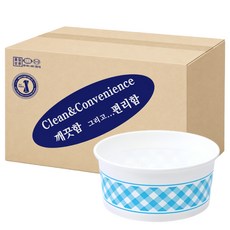 지우 블루체크 종이용기 520ml, 1개, 50개입 1개, 50개입