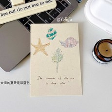 臺灣*出貨 Yofufu 可愛又溫暖賀卡 原創ins聖誕禮物祝福明信片鮮花烘焙裝飾, 1個, 海洋生物 賀卡10張 148*100mm