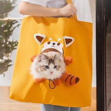 숑숑펫 빼꼼 얼굴 동물 친구 반려동물 캔버스 이동가방, 1개, 랫서판다