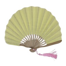 모시부채(소)22cm(노랑) 직물아교포수 모시접선(최상품 노리개 달려있음), 노랑색, 1개