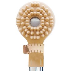 又敗家@日本Beauty World頭皮按摩SPA蓮蓬頭套SWP1201，適直徑7-10cm蓮蓬頭，60水滴矽膠頭皮按摩梳, 1個, 米色