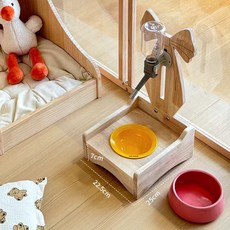 實木寵物圍欄 櫸木製框透明圍欄 自由組合 室內寵物圍欄 隔離護欄 貓咪 加高加厚狗圍欄 寵物柵欄狗籠, 單式-飲水架+碗+水壺, 1個