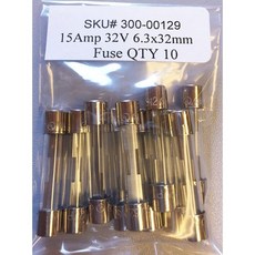 버스만 퓨즈 / 15암페어 32V 6.3x32mm 고속 작동 10개 세트 USA