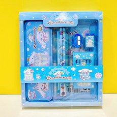 卡通文具套裝組：台灣出貨，內含文具盒、尺、橡皮擦、彩色鉛筆，多款獨角獸、ELKITTY、DORAEMON卡通造型可選, 肉桂, 1個