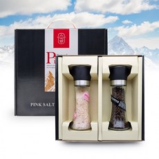 히말라야 핑크소금 통후추 2종 선물세트 (후추그라인더 80g)+(핑크소금그라인더 180g) 핑크솔트 / 답례품, 1개, 1ml