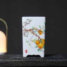景德鎮 陶瓷彩繪柿柿如意花盆, 柿柿如意