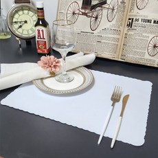 플레이스매트 25x35cm 20매(화이트) 사각형 도일리페이퍼 도일리 식탁매트, 1개