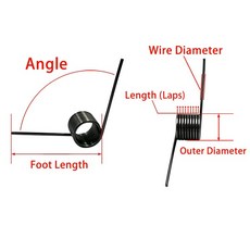10 Pcs 와이어 직경 0.4mm V 비틀림 스프링 자형 오른쪽 180/120/90/60 맞춤형 코일, 02 2.4mm(6 laps ), 03 0.4mm(90 degrees), 05 3.5mm(10 Pcs)