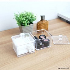 오거나이저 면봉 MiMi 화장솜 아크릴 먼지차단 뷰티 chl+743Or