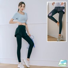 BODYAIR 假兩件 包腹 柔韌 九分運動褲