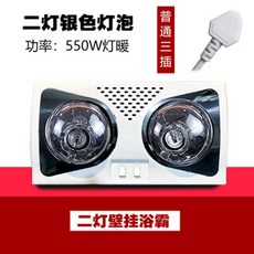 욕실 히터 조명 난방기기 기기 센서 SE 94 겨울 천장 온열 일체형 파워 버튼형 온풍기, 2등 벽걸이+고열실버