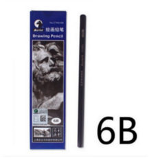 연필 소묘 회화 초보자 미술 목탄화 연필 2H2B12B14B무광 연필 1갑, 1세트, T09-Maries6B 12개