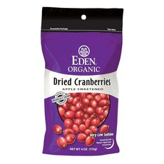 Eden 유기농 건조 크랜베리 113.4g(4온스) 파우치 (5팩)