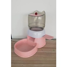 跨境新款寵物自動餵食器貓狗大容量碗寵物餵食盆按壓式益智寵物碗, 1個, 粉:1個, 1L
