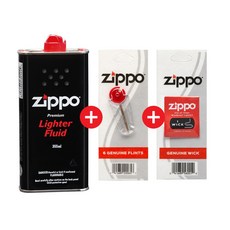 zippo 정품 지포라이터 기름 오일355ml 1개+심지+돌 소모품 세트