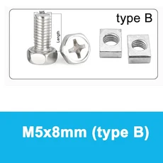 2 세트 오토바이 스쿠터 ATV 먼지 자전거 배터리 터미널 너트 및 볼트 나사 와셔 포함 또는 제외 M5 M6 8mm, [13] M5x8mm (type B)
