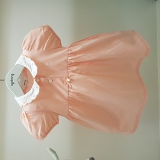 아가방 여름 베이비페어 예쁜쏘쿨 유아 여아 원피스 벌룬소매 꽃카라 쿨소재 속건 기능성 피치핑크 외출복 백일 돌 촬영룩 아기옷 / 이렇게 예쁜데 기능성 쿨소재 유아 원피스