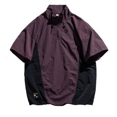 【冰絲輕膚】機能POLO衫 工裝襯衫 短袖T恤 戶外運動衫 夏季薄款 半拉鍊設計 速乾透氣 美式休閒 多口袋