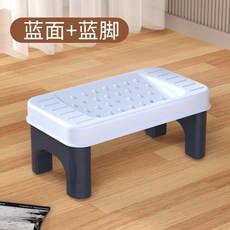 擱腳凳 辦公室神器 墊腳凳 腳踏板 防翹二郎腿 腳踩蹬 工位放腿踩腳凳 臺南出貨, 1個, 防翹二郎腿】按摩墊腳凳【藍】