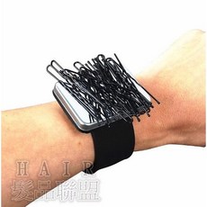 髮品聯盟 錶帶式毛夾吸鐵 磁鐵手腕器 美髮工具 髮型師專用, 黑色, 1個