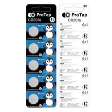 ProTap 버튼셀 리튬 코인건전지 CR2016, 1개, 5개입