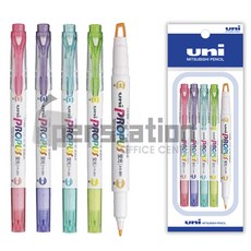 유니 프로퍼스 윈도우 형광펜 5개 세트, 브라이트옐로우1+라임1+아쿠아1+라벤더1+사쿠라1