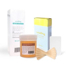 왁싱 제모 슈가링왁싱 셀프왁싱 브라질리언왁싱 세트(슈가링왁스 + 스파츌라2종 + 부직포), 400g, 1개