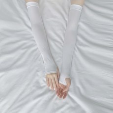 시큐어핏 살색 골프 쿨토시 팔토시 양손 1+1, 화이트, 손등커버형