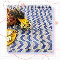 野峰戶外 輕便薄款野餐墊 露營防水地墊 幾何/動物圖案, 青漸