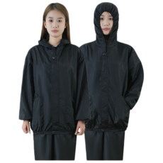 위생작업복 산업용 방수성 좋은 남녀공용 방진 작업복, 1세트, 검정색