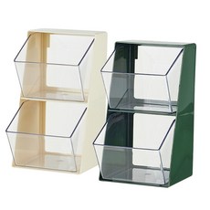 茶包收納盒 咖啡包收納盒 零食收納架 茶水間收納 茶包收納 分隔收納 斜口收納 收納架, 白色, 1個