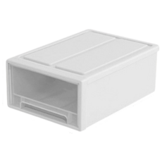 透明抽屜式收納盒 無印風疊加整理箱 大容量抽屜收納櫃【SN0207】, 白色, 1個