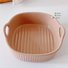 方形雙耳烤碗 適用於氣炸鍋微波爐烤箱 焗飯沙拉碗 18x17x6cm, 1個, 小號生椰拿鐵空氣炸鍋碗