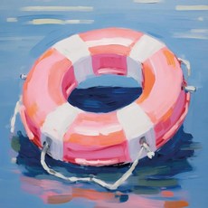 블루 핑크 웨이브 해변 일몰 야자수 쉘 풍경 아트 포스터 캔버스, 20. 14